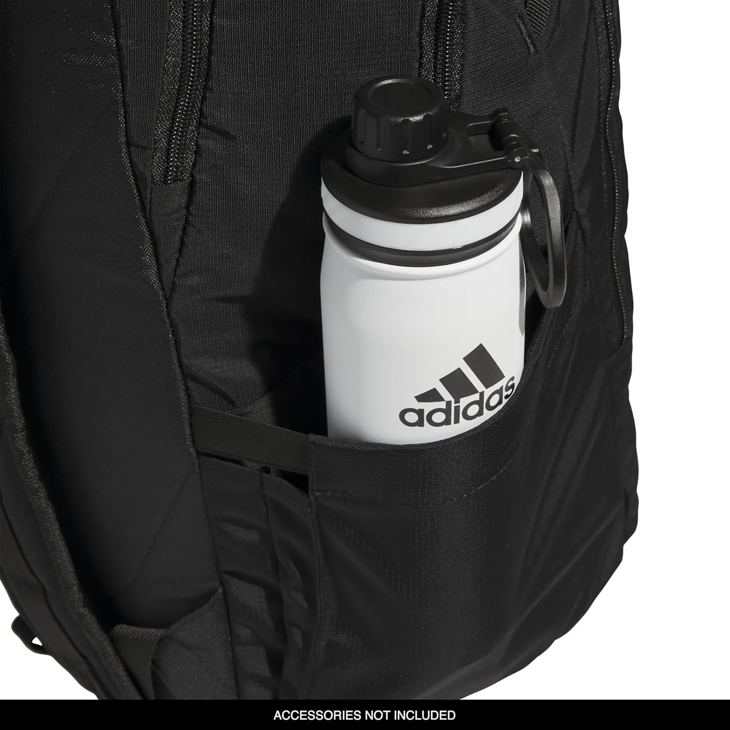 adidas Defender 5 Team Sports Backpack (33L) Durable Large Athletic Gym Laptop Travel Bag, Black/Black, One Size