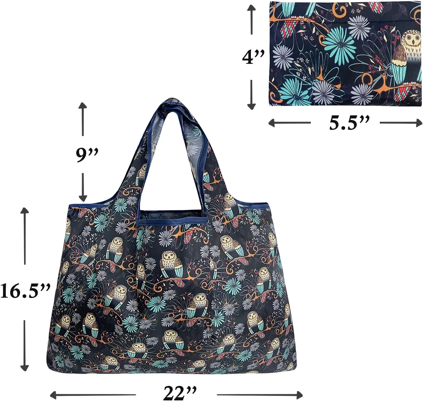 Allydrew Large Foldable Tote Nylon Reusable Grocery Bags