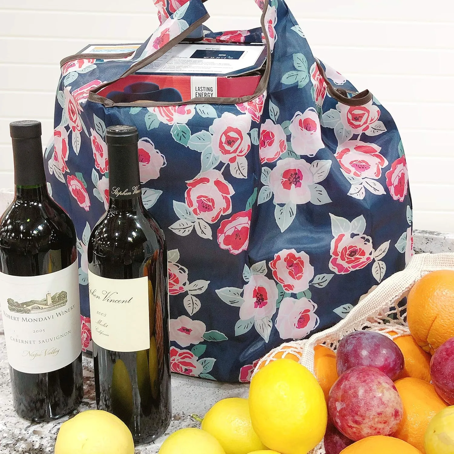 Allydrew Large Foldable Tote Nylon Reusable Grocery Bags