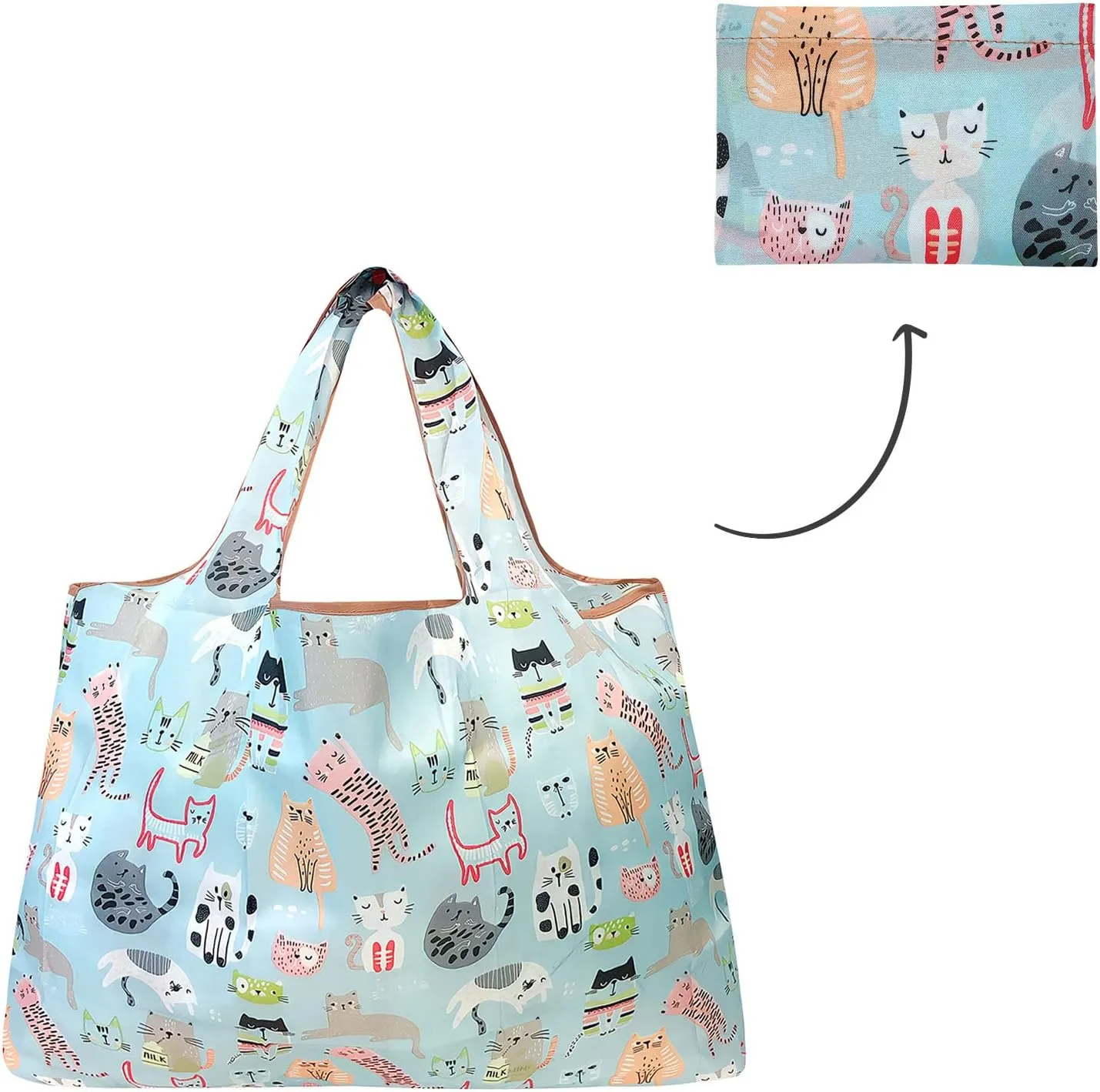 Allydrew Large Foldable Tote Nylon Reusable Grocery Bags