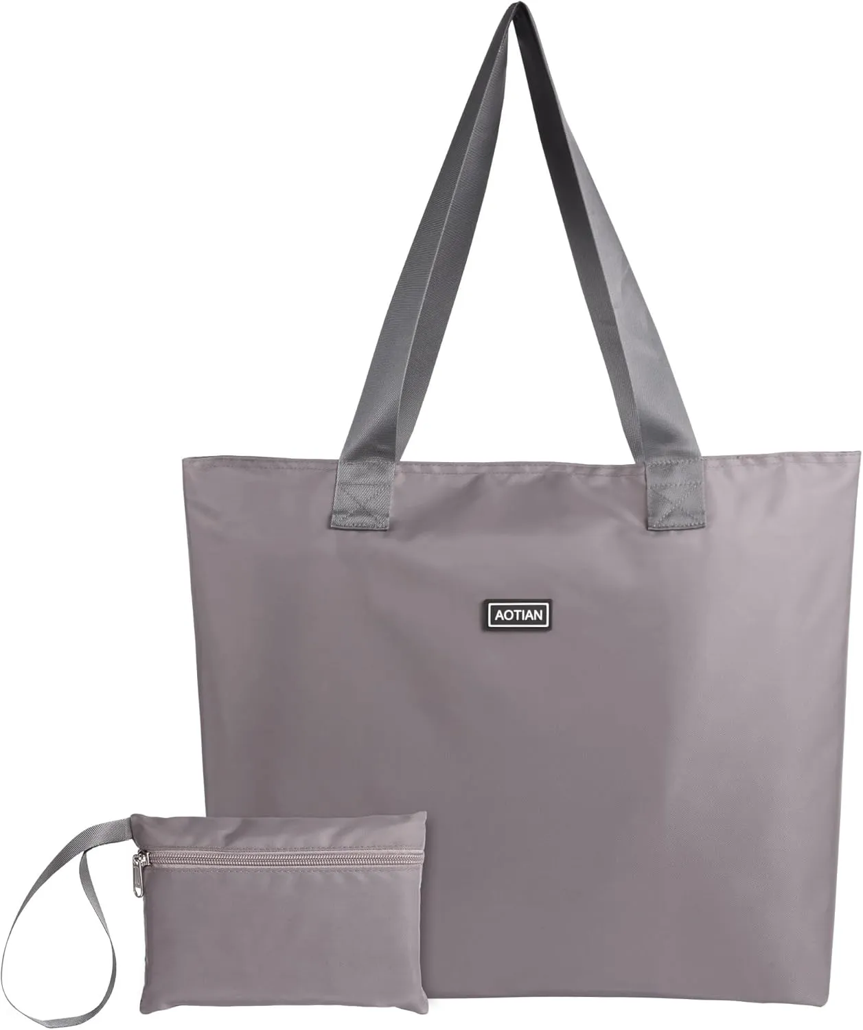 AOTIAN Heavy Duty 20 Liter Reusable Grocery Bags, Thickened Tear-Resistant Polyester Fabric Foldable Machine Washable Shopping Bags, Zipper Closure Water-Resistant Large Tote Bag Travel Gym Beach Bag