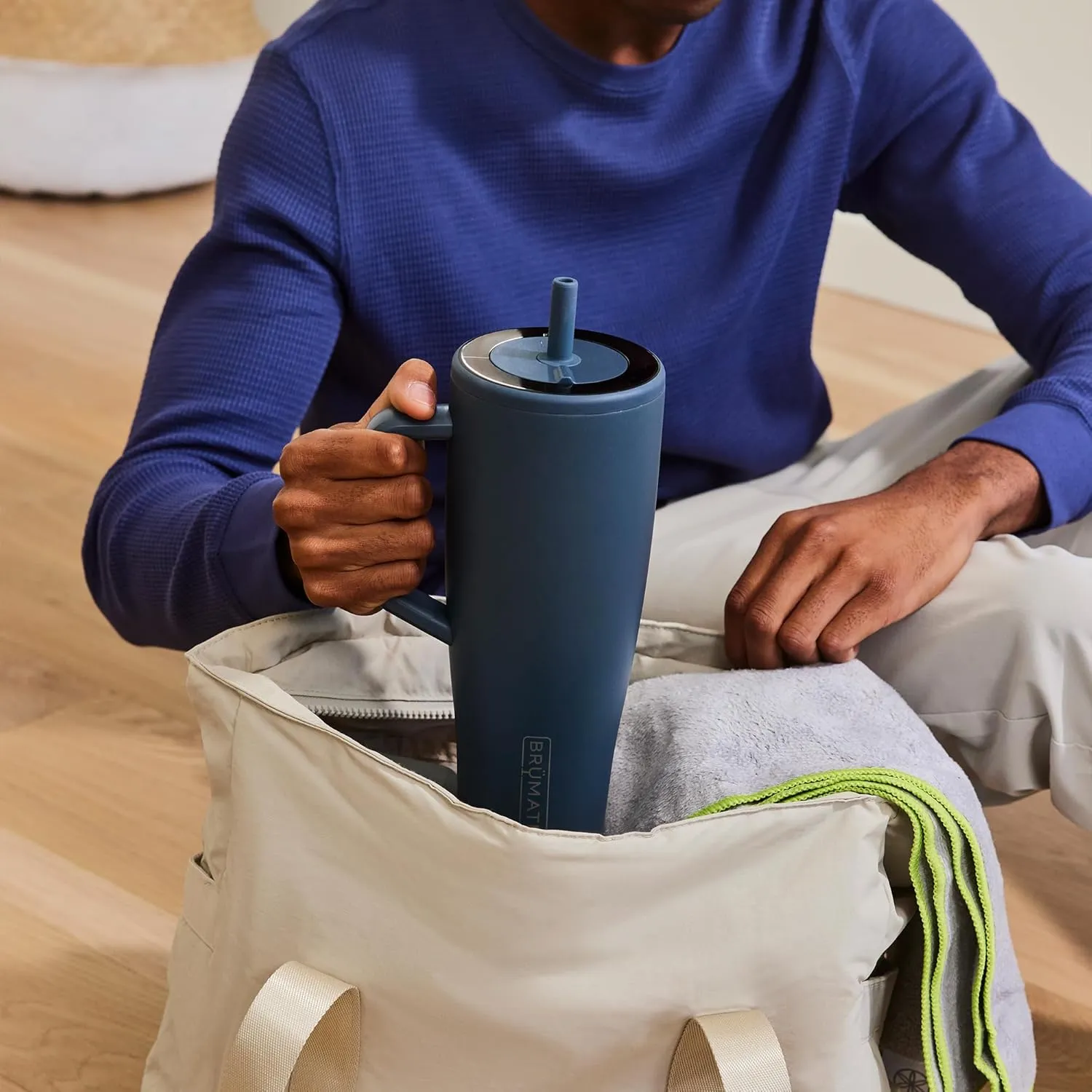 BrMate Era 40 oz Tumbler with Handle and Straw | 100% Leakproof Insulated Tumbler with Lid and Straw | Made of Stainless Steel | Cup Holder Friendly Base | 40oz (Mocha)