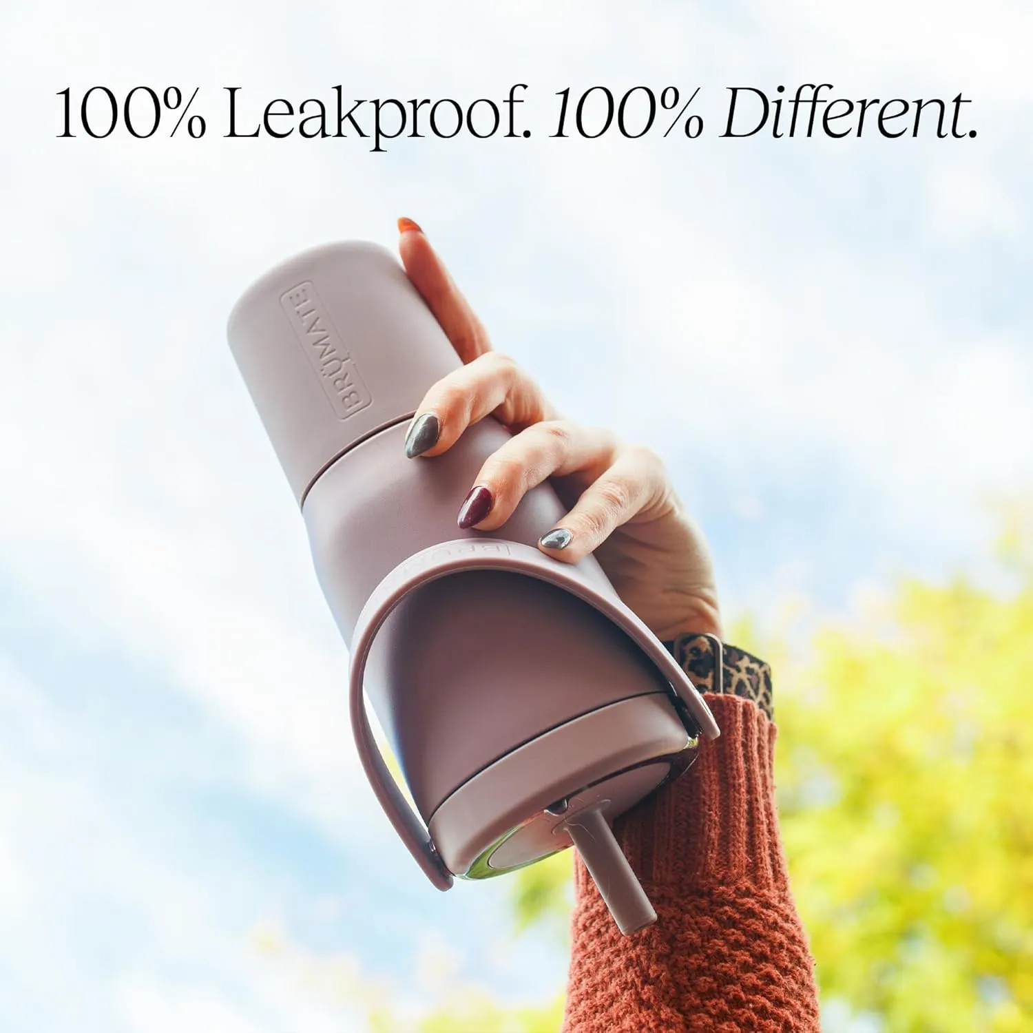 BrMate Resa 25oz 100% Leakproof Travel Tumbler with Handle & Straw | Flexible Soft Sip Straw | Silicone Sleeve for Durability | Stainless Steel | Cup Holder & Travel Friendly | (Dune)