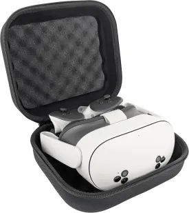 CASEMATIX Mighty and Compact Slim Hard Shell VR Headset Case Compatible with Meta Quest 3S and Quest 3 VR Headset and Accessories, Not Compatible with Elite Strap