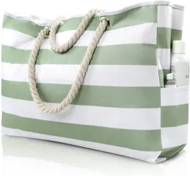 Clothirily Beach Bag for Women - Large Tote, Waterproof Sandproof with Zipper for Swim Pool