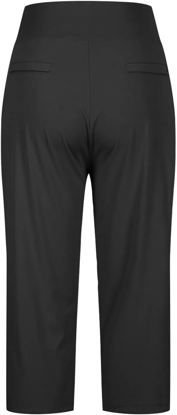 Dressy Capri Pants for Women Casual Work Business Capris High Waist Stretch Yoga Cropped Pant with Pocket