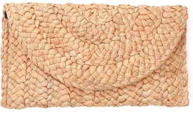 FARVALUE Women Straw Clutch Summer Straw Beach Bag Hand-woven Summer Envelope Purse Wallet
