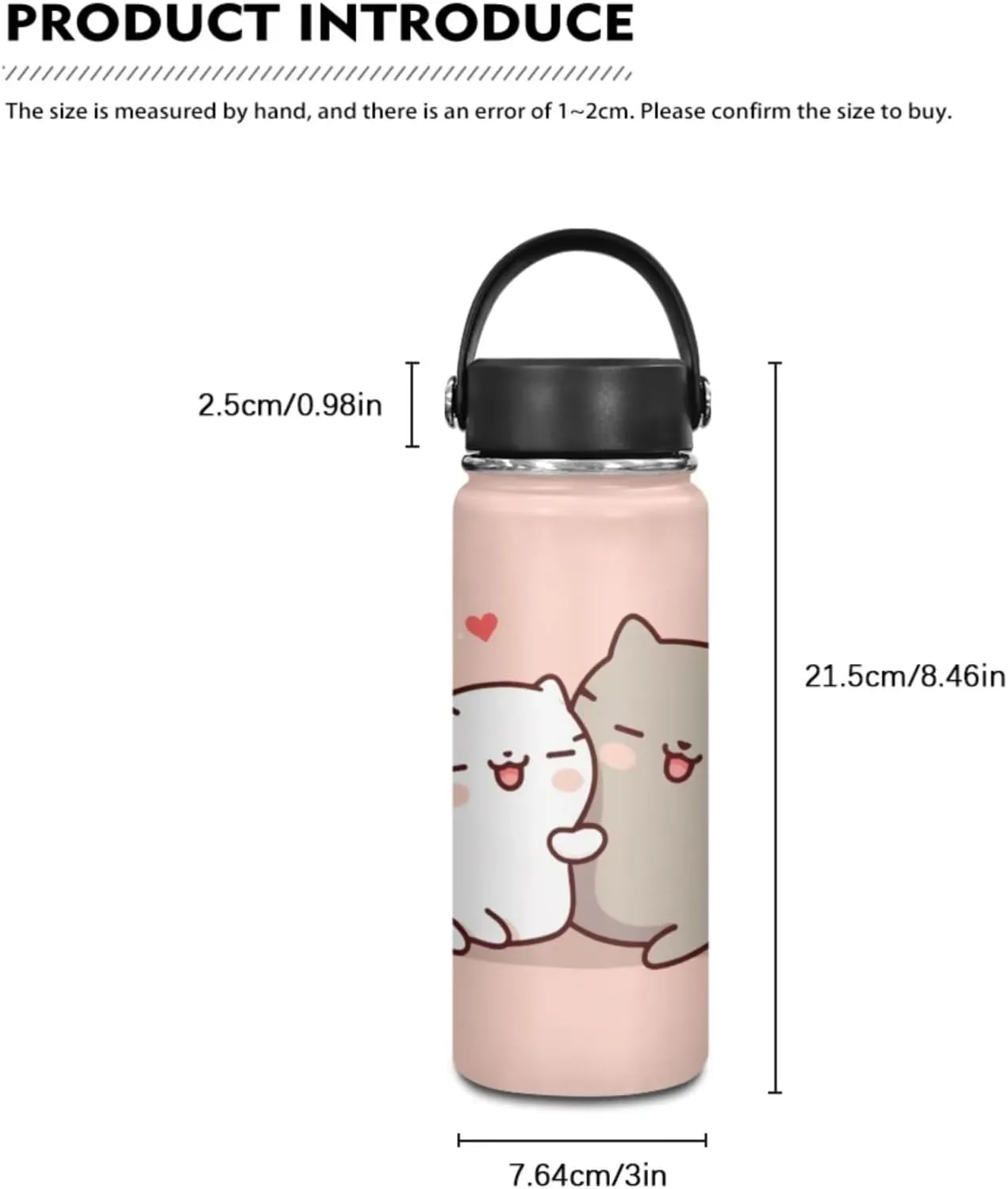 Flashideas Cartoon Cat School Backpack Set 4Pcs with Lunch Box Insulated Water Bottle Kids Backpack for Girls 8-10 and Water Bottle Carrier for Elementary Primary Middle School Bookbag