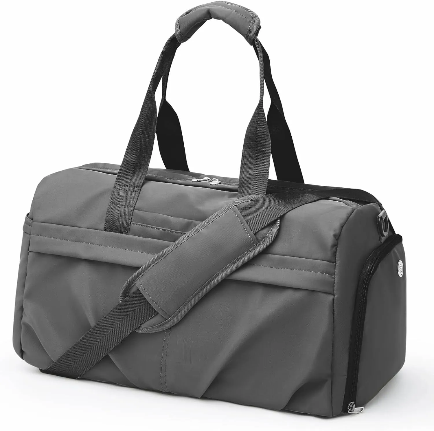 Gym Bag for Men Duffle Bag with Shoe Compartment Yoga Mat Bag Sports Workout Bag Weekend Overnight Bag, Grey