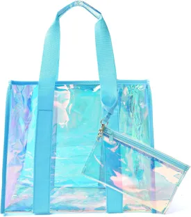 IwIeIaIrI Clear Tote Bag PVC Beach Bag Women's Large Crossbody Shoulder Bag with Zipper