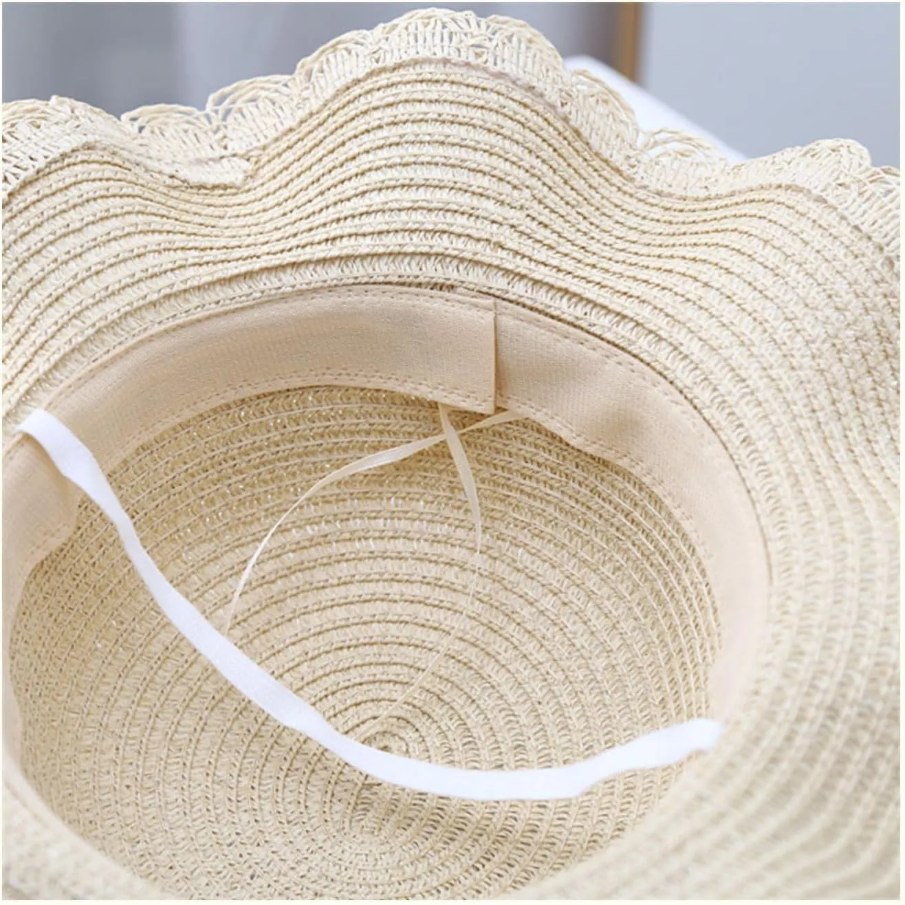 Kids Sun Hat Girls Lace Straw Hat Bucket Cap with Mini Cross Body Straw Bag Summer Beach Straw Hat Outdoor Travel