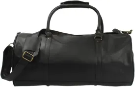 Leather Travel Duffel Travel Companion for Men and Women - Holiday Bag, Classic Gift, Weekend Bag, Overnight Full Grain Retro, Sport Gym, Airplane Luggage Carry on Luggage Bag (Black)