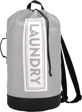 Light Grey Laundry Backpack Large Heavy Duty Laundry Bag for College Students Laundry bag with Shoulder Straps Dirty Clothes Organizer for Traveling Waterproof