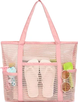 Mesh Beach Bag, Casual Womens Shoulder Handbag, Large Sandproof Beach Tote Bag for Pool/Travel/Vacation Essentials