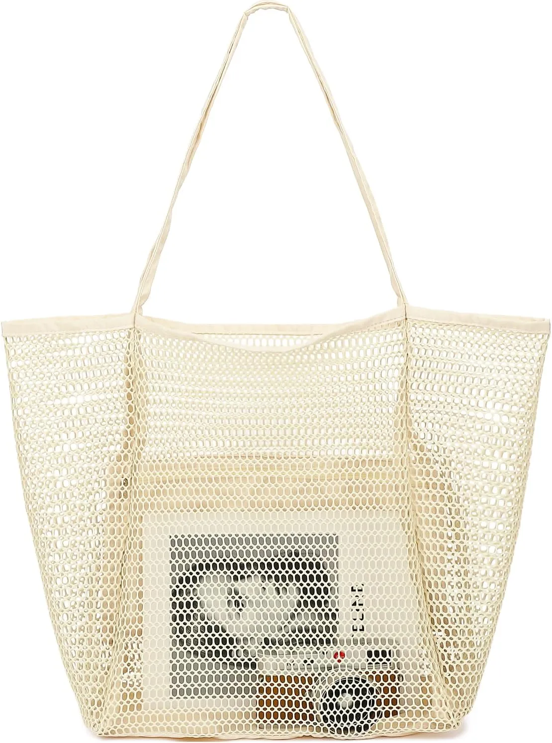 Mesh Beach Bag, Casual Womens Shoulder Handbag, Large Sandproof Beach Tote Bag for Pool/Travel/Vacation Essentials