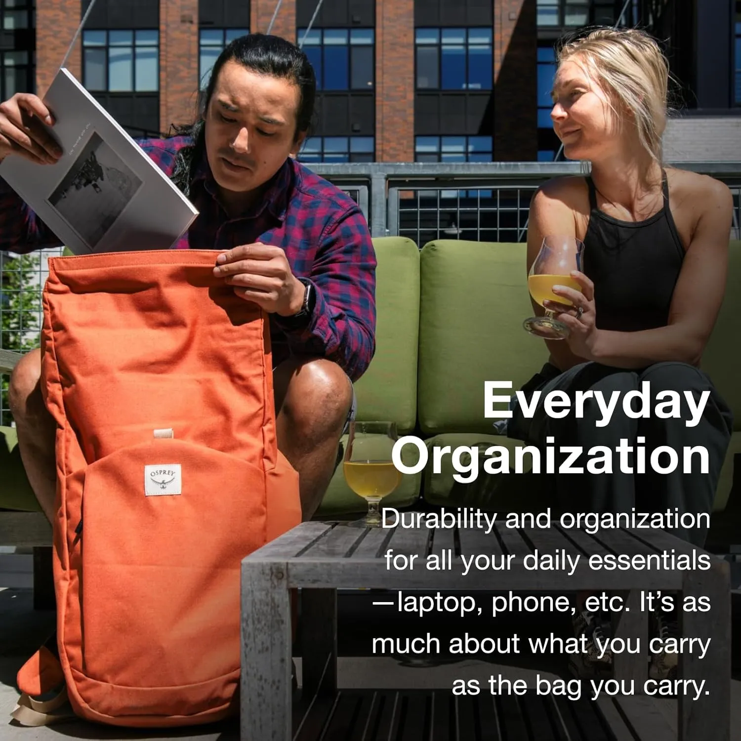 Osprey Arcane Roll Top Commuter Backpack, Toffee Orange