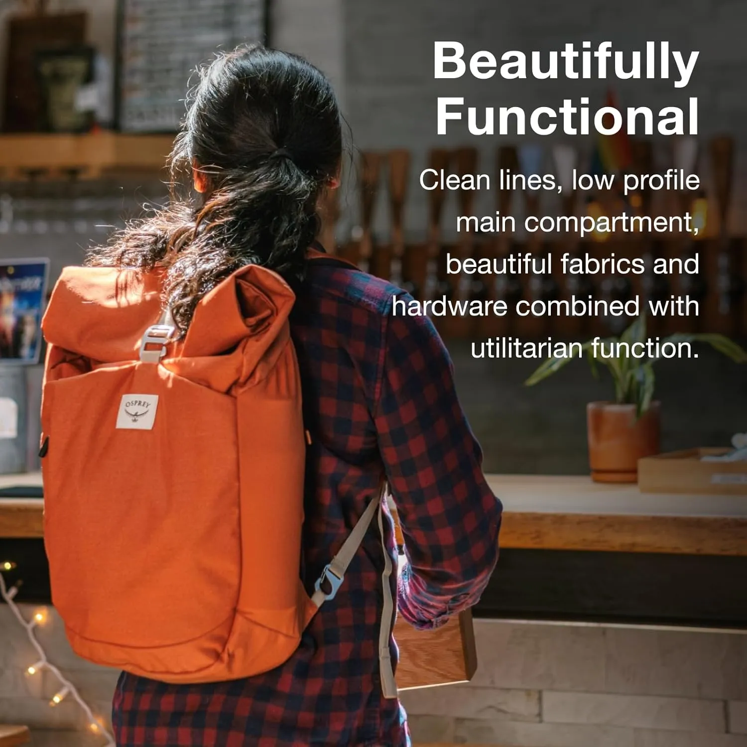 Osprey Arcane Roll Top Commuter Backpack, Toffee Orange