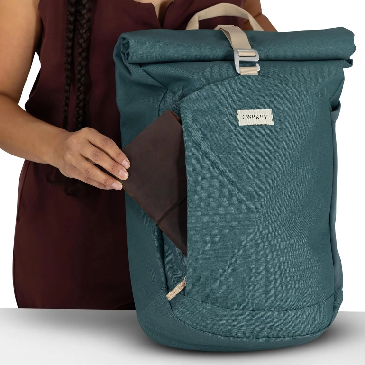 Osprey Arcane Roll Top Commuter Backpack, Toffee Orange