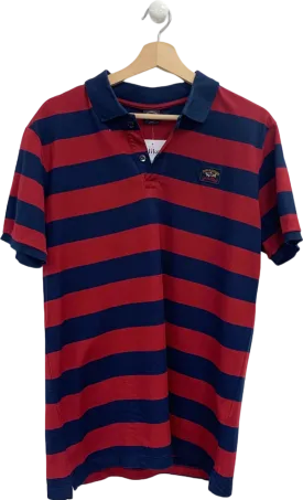 Paul & Shark Red/Blue Striped Polo Shirt UK L