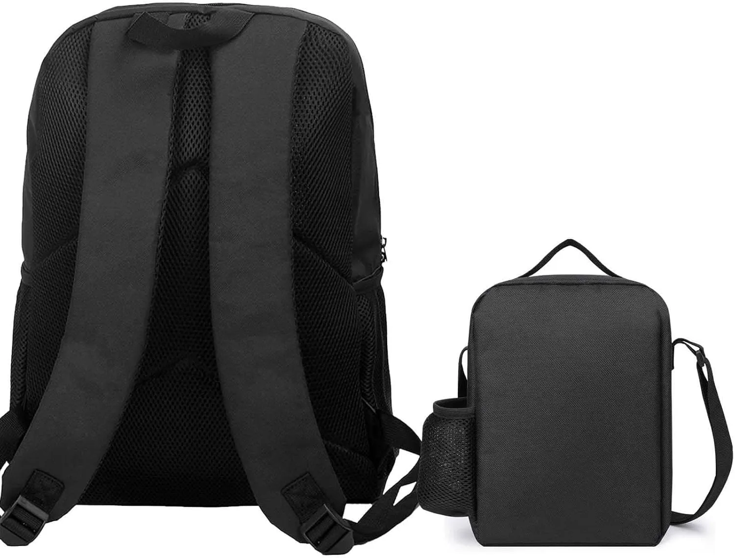 Portable Backpack Set with Lunch Bag & Pencil Case, Butterfly Print Print 3-in-1 Durable Work Bag,Adjustable Straps,Lightweight & Spacious