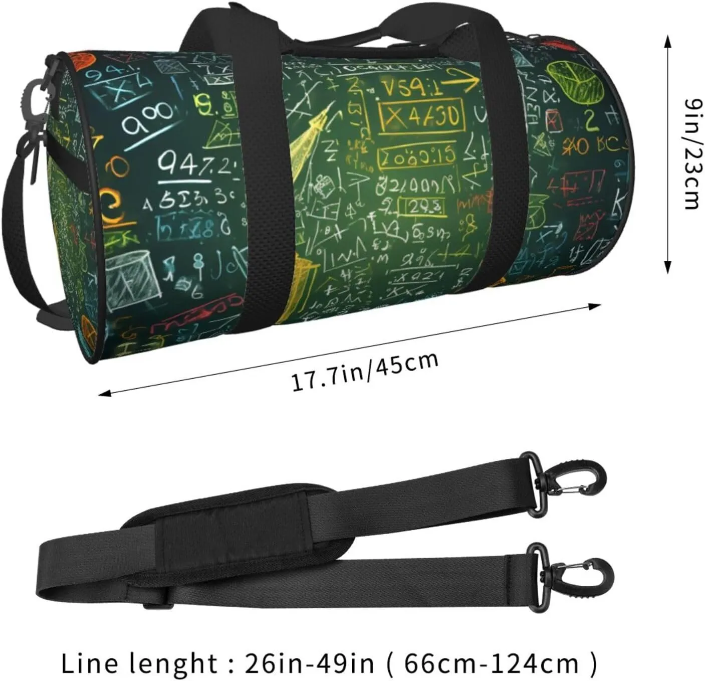 Sports Gym Bag for Women Men Travel Duffel Bag Tote Weekender Bag Carry on Overnight Bag for Travel Swimming Fitness Workout Sports Math question Duffle Bag