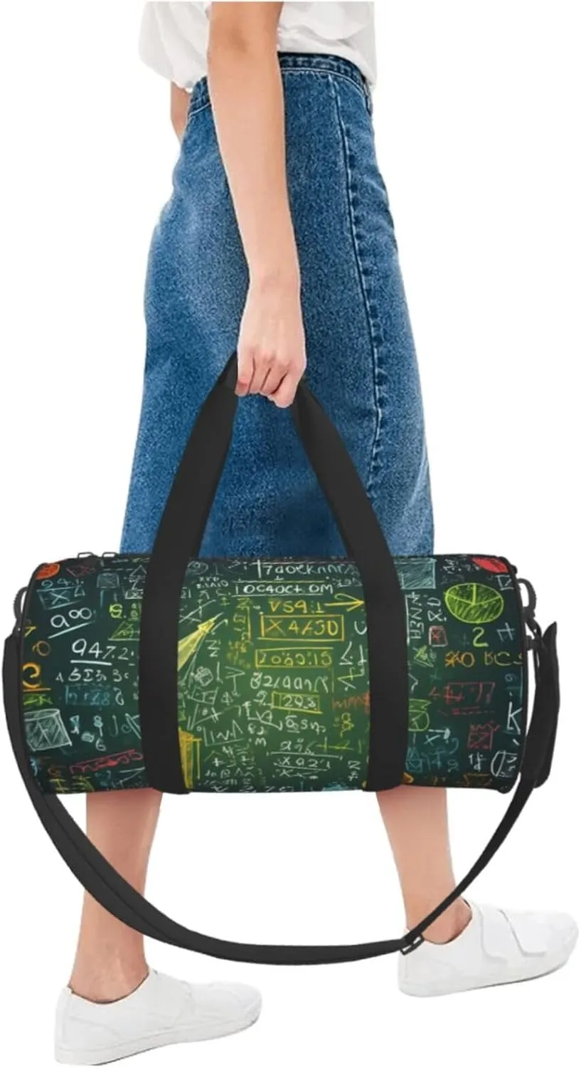 Sports Gym Bag for Women Men Travel Duffel Bag Tote Weekender Bag Carry on Overnight Bag for Travel Swimming Fitness Workout Sports Math question Duffle Bag