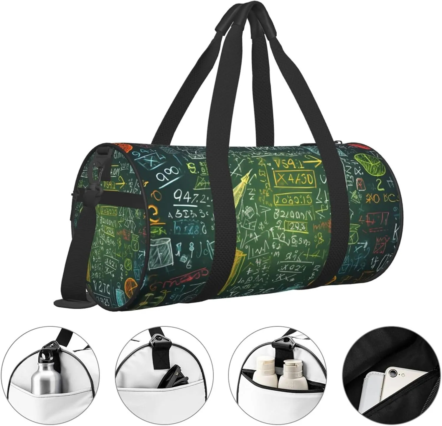 Sports Gym Bag for Women Men Travel Duffel Bag Tote Weekender Bag Carry on Overnight Bag for Travel Swimming Fitness Workout Sports Math question Duffle Bag