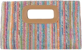 Straw Clutch Purse for Women Travel Straw Beach Tote Bag Woven Rattan Envelope Bag Top Handle Crossbody Handbag for Summer