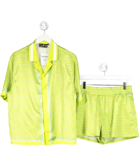 The Couture Club Green Eblem Printed Resort Shirt Uk 10 And Shorts UK 12