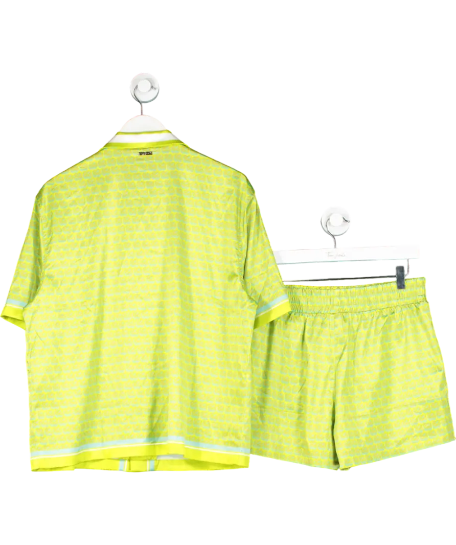 The Couture Club Green Eblem Printed Resort Shirt Uk 10 And Shorts UK 12