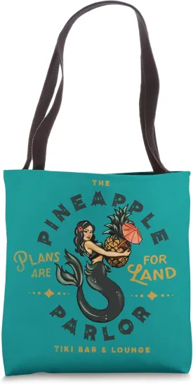 The Pineapple Parlor Tiki Bar & Lounge Vintage Pinup Mermaid Tote Bag