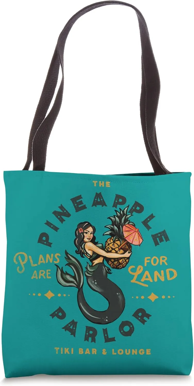 The Pineapple Parlor Tiki Bar & Lounge Vintage Pinup Mermaid Tote Bag