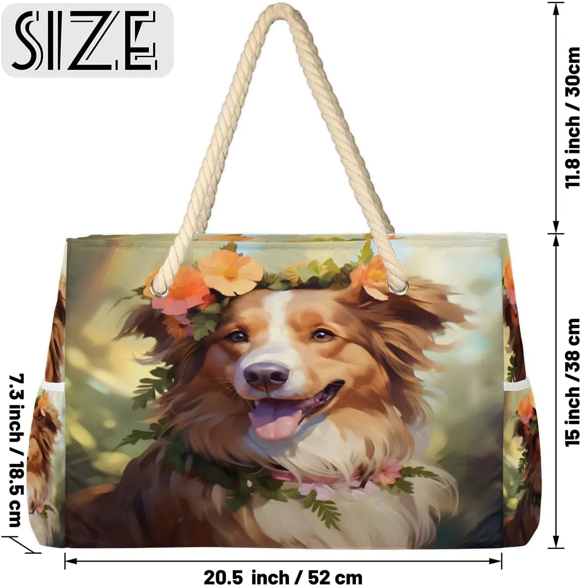 Tote Beach Bag for Women Large Zipper Beach Bags Waterproof Sandproof Cute Owls Gym Swim Pool Travel Bag
