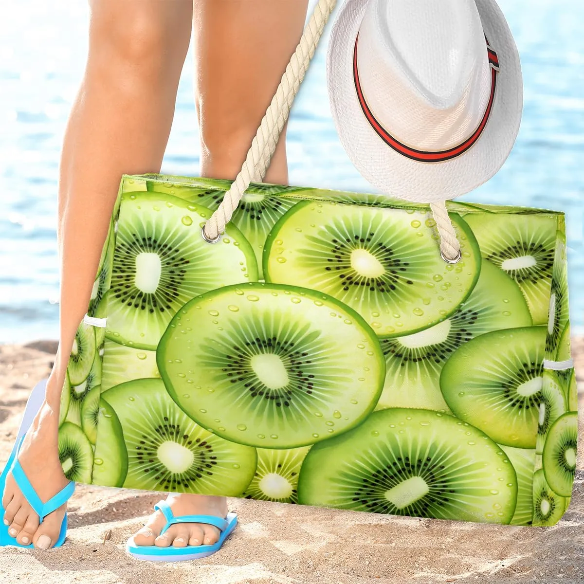Tote Beach Bag for Women Large Zipper Beach Bags Waterproof Sandproof Cute Owls Gym Swim Pool Travel Bag