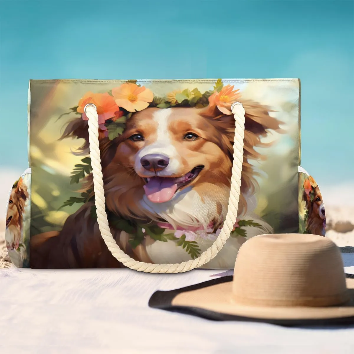 Tote Beach Bag for Women Large Zipper Beach Bags Waterproof Sandproof Cute Owls Gym Swim Pool Travel Bag