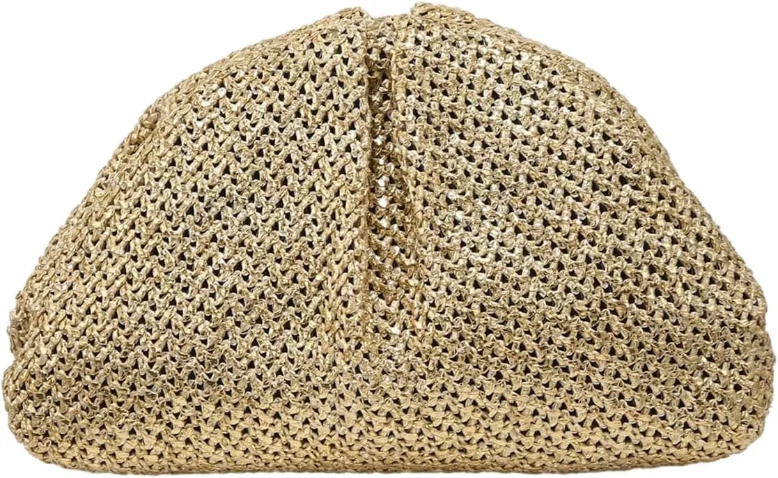 Verdusa Women's Straw Woven Clutch Handbags Striped Dumpling Clutch Purses