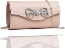 Women Diamond Bow Evening Bag Rhinestone Clutch Purse Wedding Prom Purse Formal Cocktail Party Handbag
