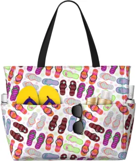 Women's Large Beach Bag Waterproof Travel Tote Bag with Pocket Sandproof Foldable Weekender Bags for Pool Vacation