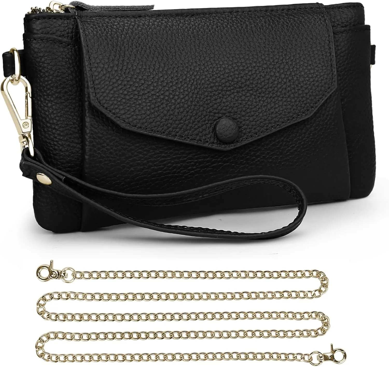 YALUXE Genuine Leather Wristlet Purses for Women Envelope Style Clutch Handbag Wallet with Phone Pocket Card Holder