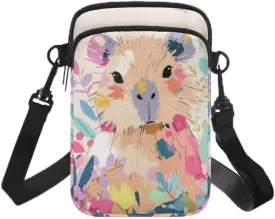 Zip Small Crossbody Bag for Women, Cartoon Cats Puppy Small Crossbody Phone Purse Wallet Bag Shoulder Fanny Pack