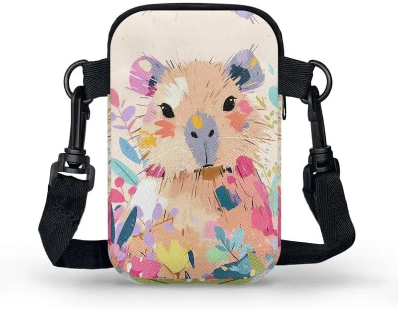 Zip Small Crossbody Bag for Women, Cartoon Cats Puppy Small Crossbody Phone Purse Wallet Bag Shoulder Fanny Pack
