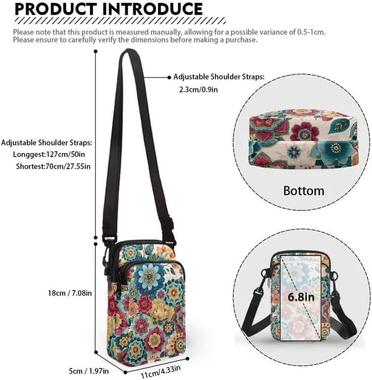 Zip Small Crossbody Bag for Women, Cartoon Cats Puppy Small Crossbody Phone Purse Wallet Bag Shoulder Fanny Pack