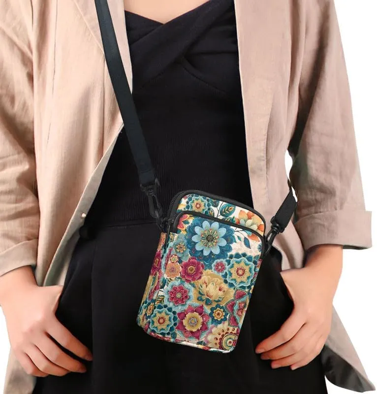 Zip Small Crossbody Bag for Women, Cartoon Cats Puppy Small Crossbody Phone Purse Wallet Bag Shoulder Fanny Pack