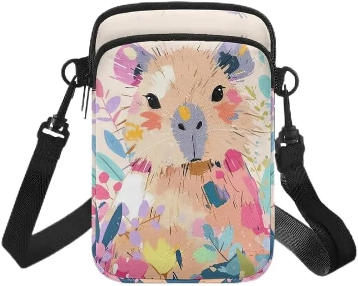 Zip Small Crossbody Bag for Women, Cartoon Cats Puppy Small Crossbody Phone Purse Wallet Bag Shoulder Fanny Pack