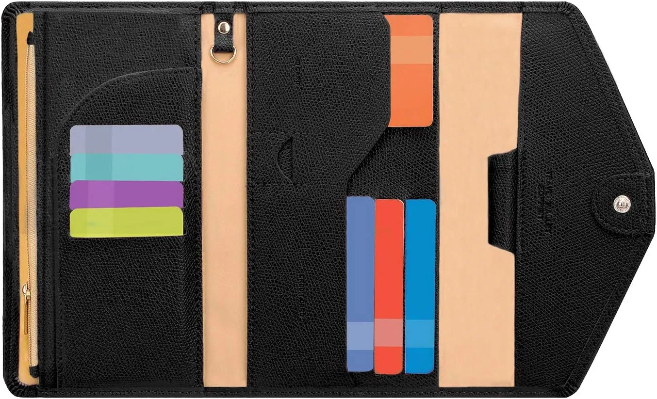 ZOPPEN Mulit-purpose Rfid Blocking Passport Holder Travel Wallet (Ver.4) Passport and Vaccine Card Holder ComboTri-fold Document Organizer Travel Essentials