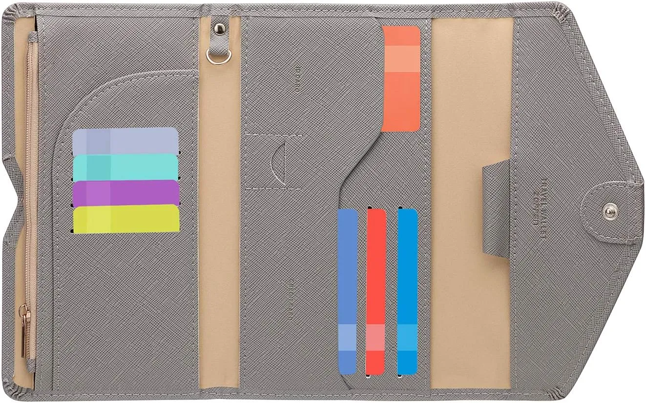 ZOPPEN Mulit-purpose Rfid Blocking Passport Holder Travel Wallet (Ver.4) Passport and Vaccine Card Holder ComboTri-fold Document Organizer Travel Essentials