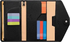 ZOPPEN Mulit-purpose Rfid Blocking Passport Holder Travel Wallet (Ver.4) Passport and Vaccine Card Holder ComboTri-fold Document Organizer Travel Essentials